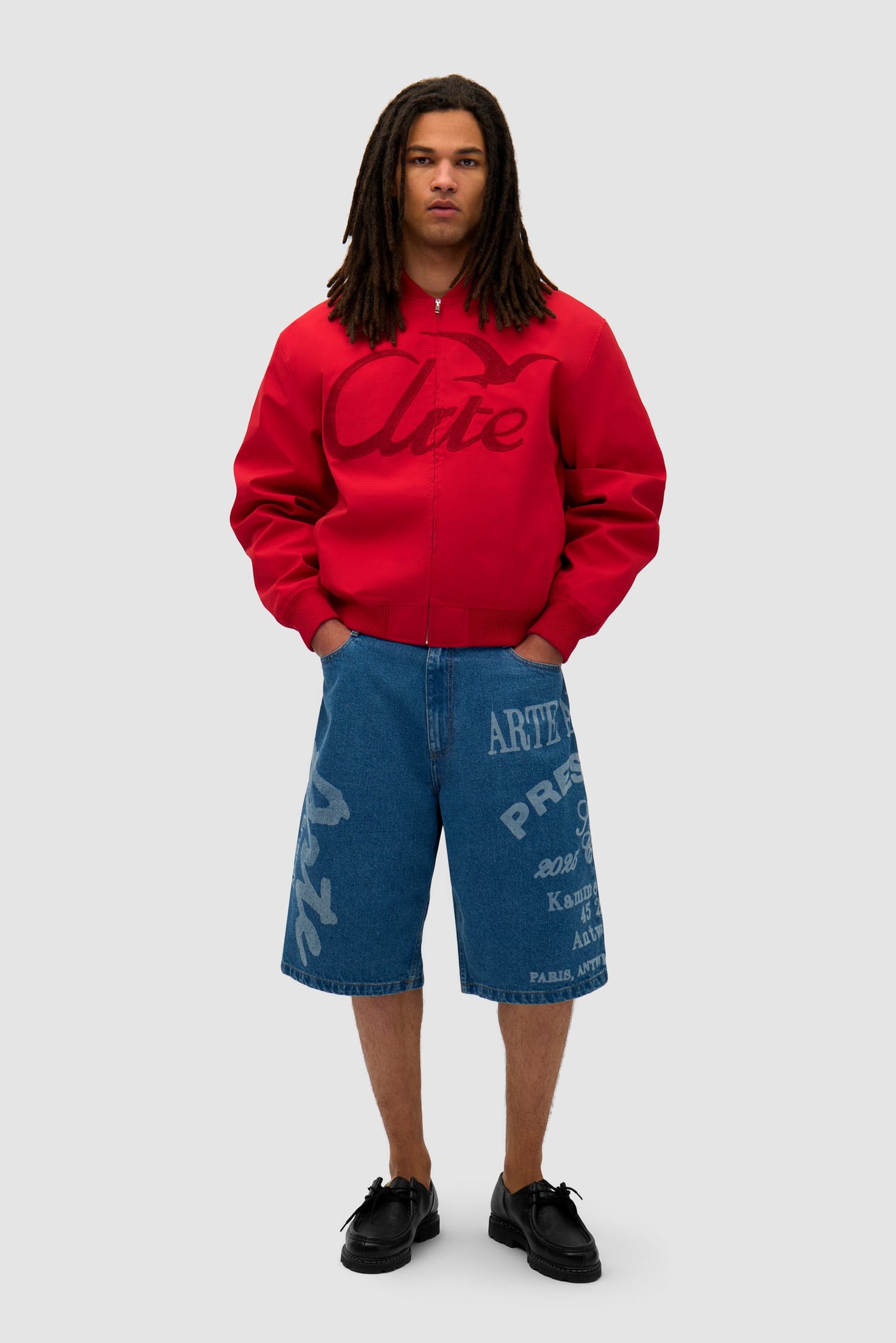Logo Bird Bomber Jacket - Red