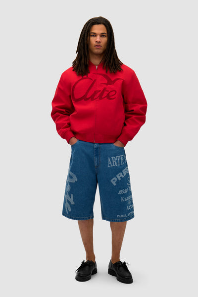 Logo Bird Bomber Jacket - Red