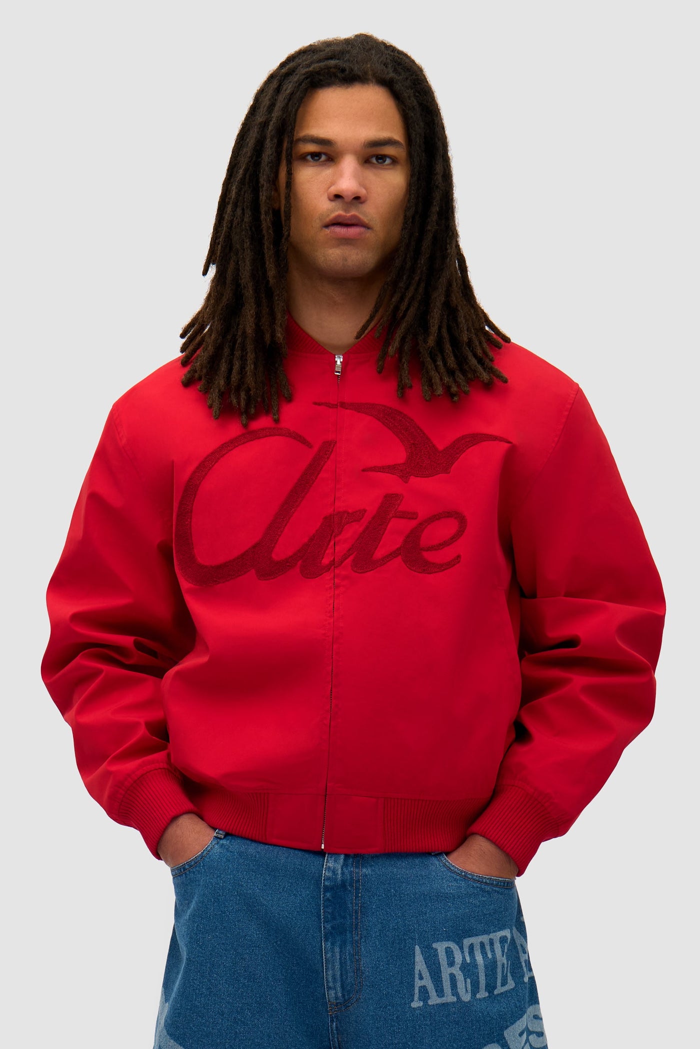 Logo Bird Bomber Jacket - Red