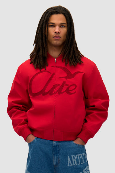 Logo Bird Bomber Jacket - Red