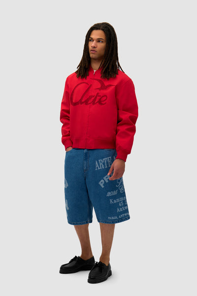 Logo Bird Bomber Jacket - Red