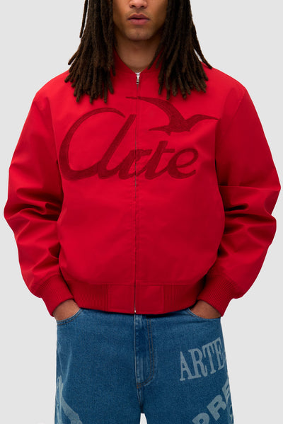 Logo Bird Bomber Jacket - Red