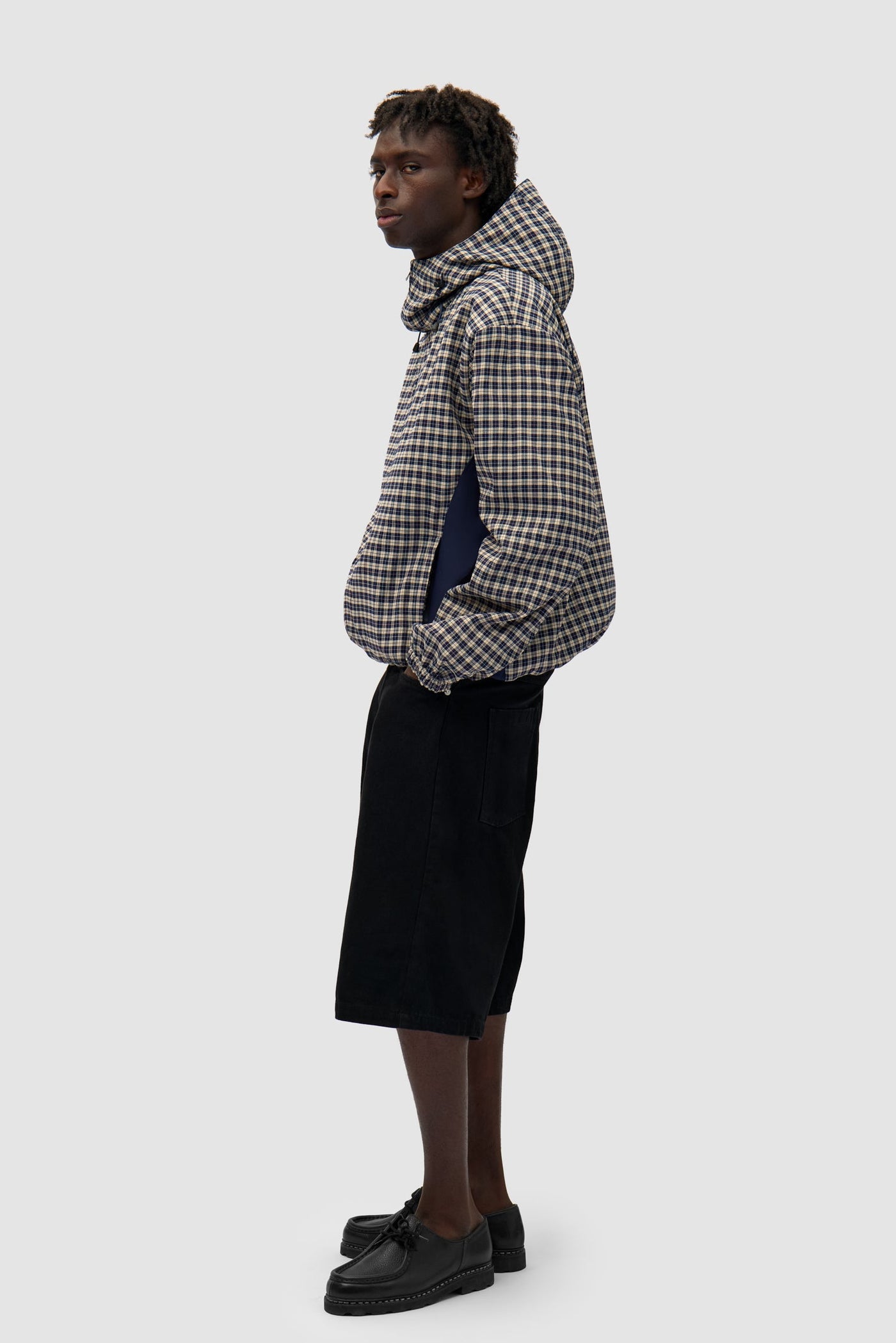 Reversible Plaid Technical Jacket - Navy/Plaid