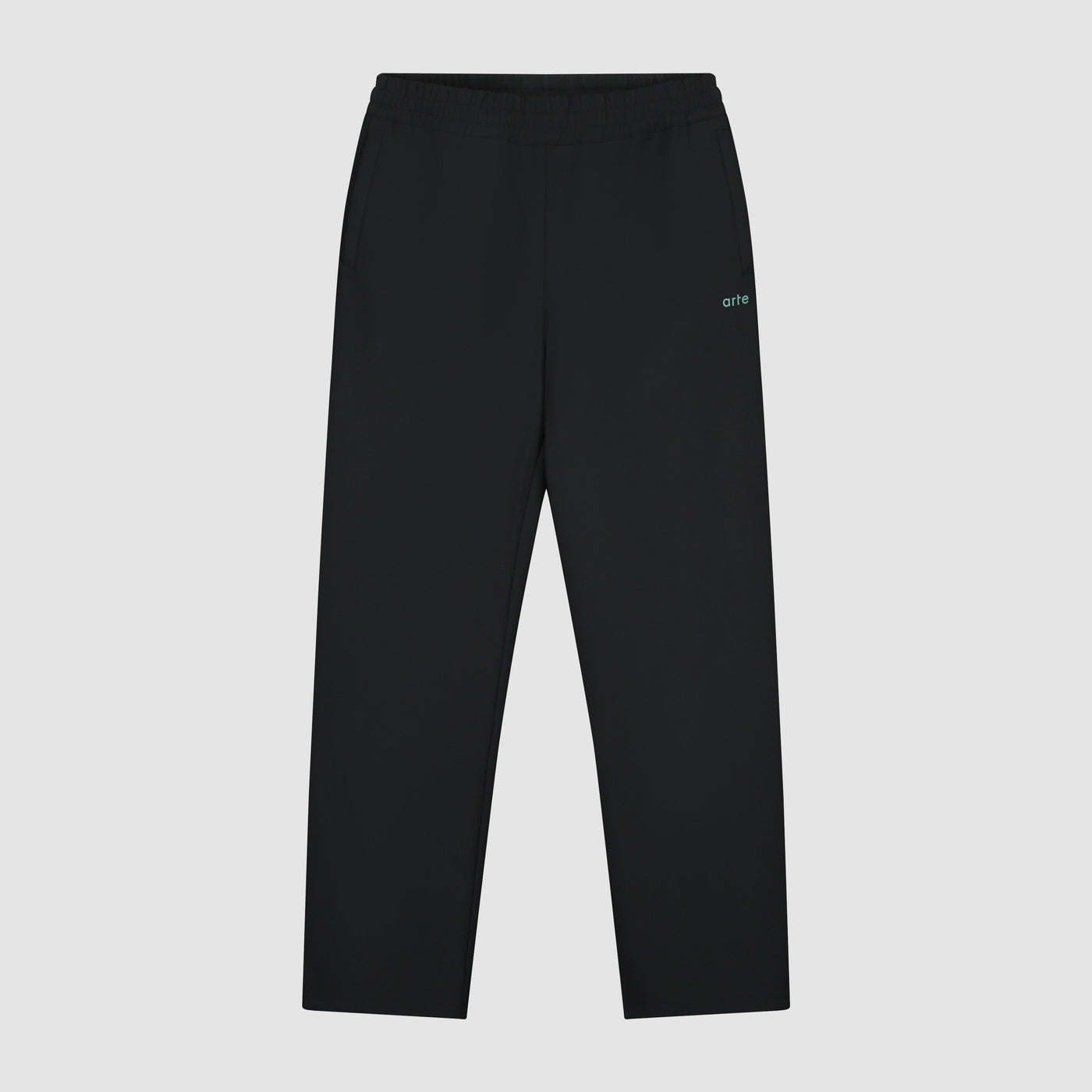 Green Logo Polyester Pants - Black