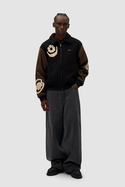 Varsity Jacket - Black/Brown