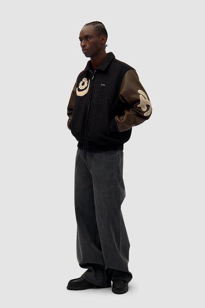 Varsity Jacket - Black/Brown