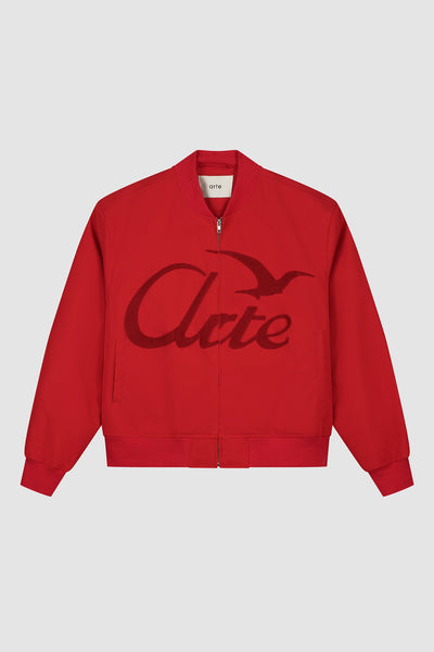 Logo Bird Bomber Jacket - Red